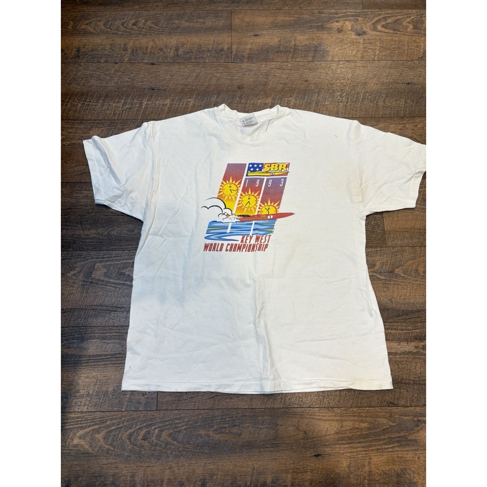 Vtg 1993 Super Boat Racing World Champion T Shirt XL single stitch Key West